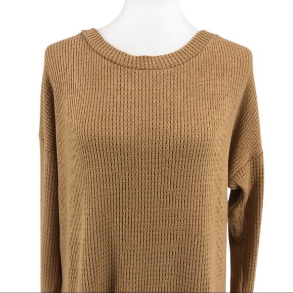 NWT 1. STATE Waffle Knit Lattice Cross V-Back Sweater Tunic Size M - Picture 3 of 4